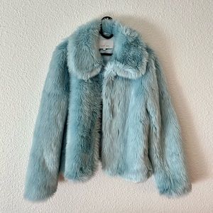 Faux Fur Jacket Blue